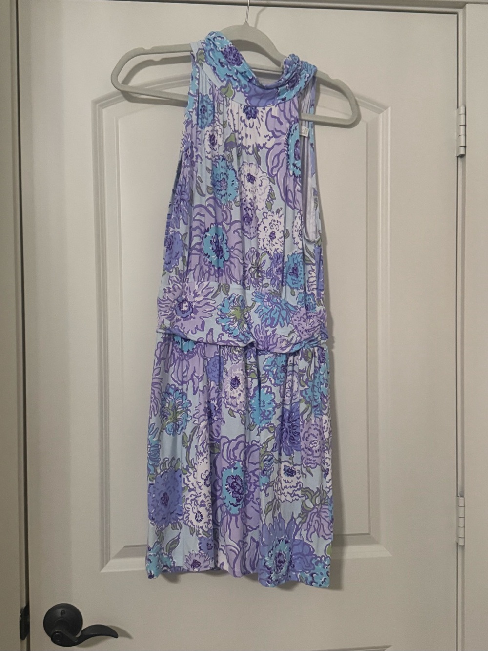 Lilly Pulitzer Lavender and Blue Floral Halter Dress